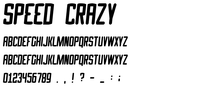 Speed Crazy font